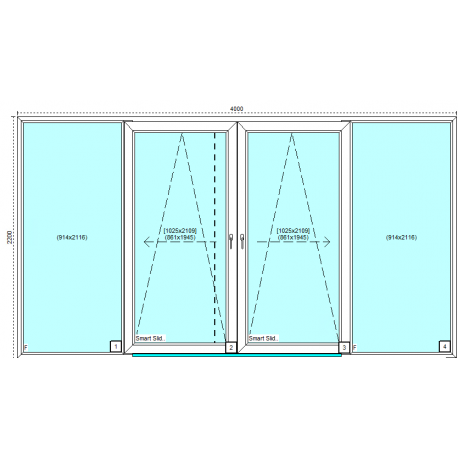 Drzwi przesuwne aluplast smart-slide schemat C